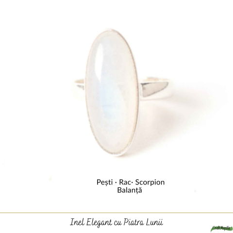 Inel Argint 925 cu Piatra Lunii Oval – Echilibru Emotional si Intuitie [4]
