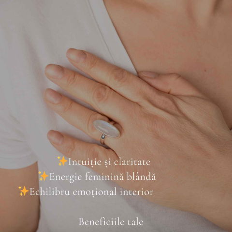 Inel Argint 925 cu Piatra Lunii Oval – Echilibru Emotional si Intuitie [2]