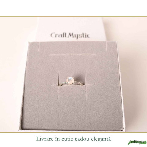 Inel argint 925 rasucit piatra lunii patrata – intuitie si echilibru [5]