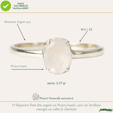 Inel argint 925 piatra lunii oval – intuitie si echilibru emotional [3]