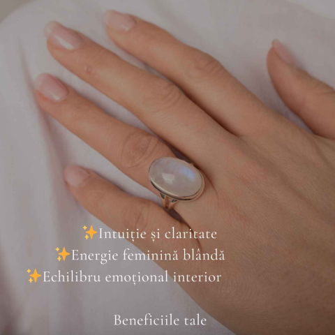 Inel Argint 925 cu Piatra Lunii Oval – Intuitie si Echilibru Interior [2]