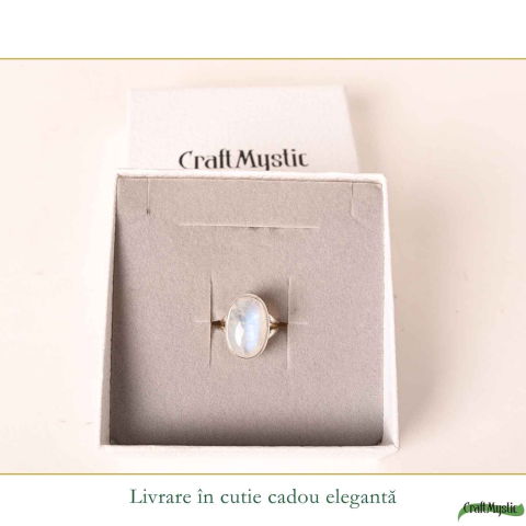 Inel Argint 925 cu Piatra Lunii Oval – Intuitie si Echilibru Interior [5]