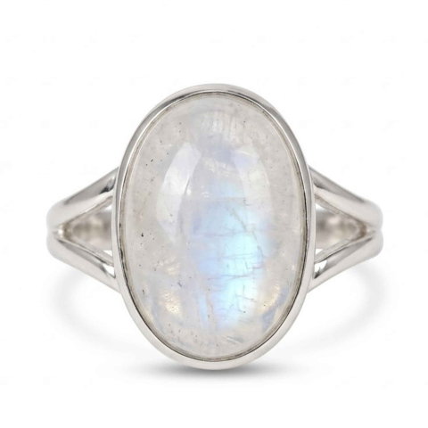 Echilibrare Energetica - Inel Argint 925 cu Piatra Lunii Oval – Intuitie si Echilibru Interior