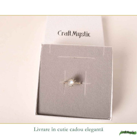 Inel Argint 925 cu Piatra Lunii si Soare – Feminitate si Echilibru Interior [5]