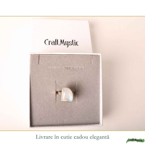 Inel Argint 925 cu Piatra Lunii Neuniforma – Intuitie si Eleganta Naturala [5]