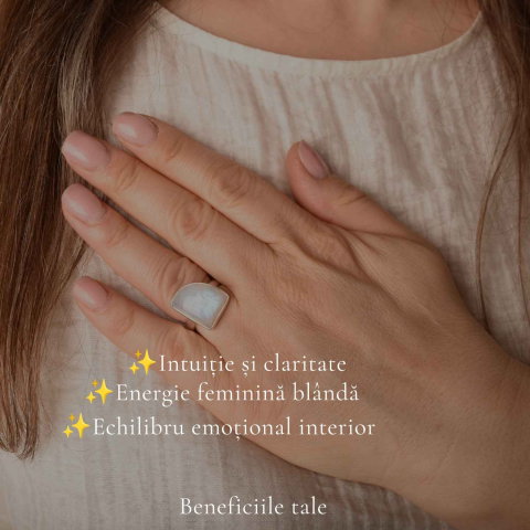 Inel Argint 925 cu Piatra Lunii Neuniforma – Intuitie si Eleganta Naturala [2]
