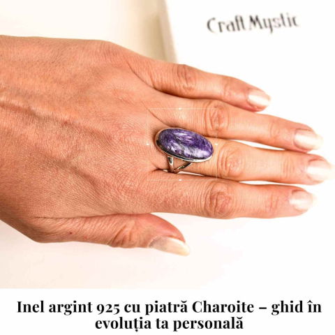 Inel argint 925 cu Charoite oval – Transformare si Vindecare Interioara [1]