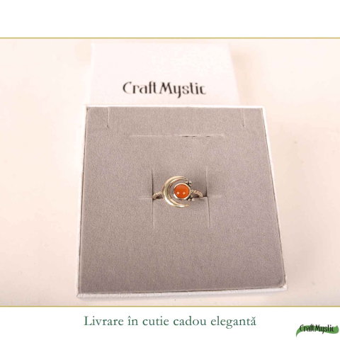 Inel argint 925 cu Carneol semiluna si soare – energie si echilibru feminin [5]