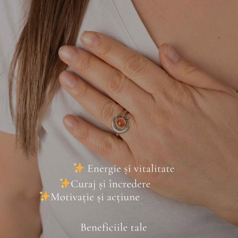 Inel argint 925 cu Carneol semiluna si soare – energie si echilibru feminin [2]