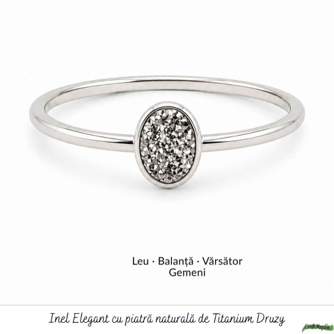 Inel argint 925 cu Titanium Druzy oval – stralucire si energie pozitiva [4]