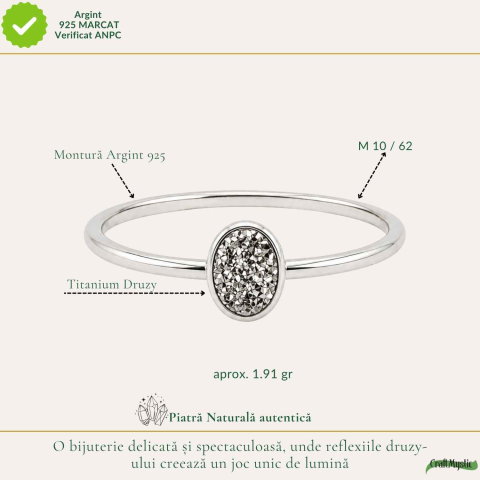 Inel argint 925 cu Titanium Druzy oval – stralucire si energie pozitiva [3]