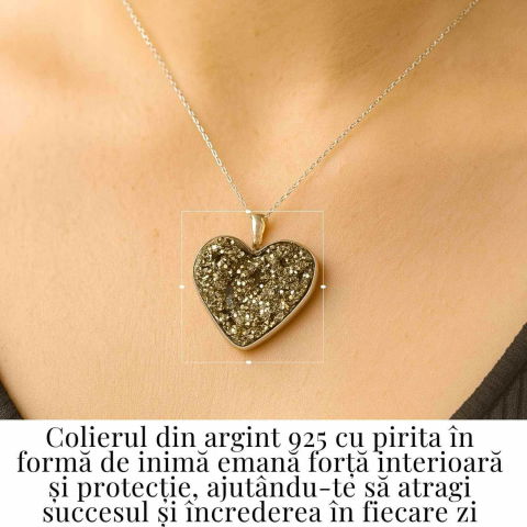Putere si Incredere Zilnica – Colier Inima cu Pirita si Argint 925 [1]