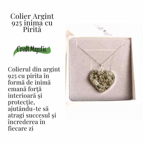 Putere si Incredere Zilnica – Colier Inima cu Pirita si Argint 925 [2]