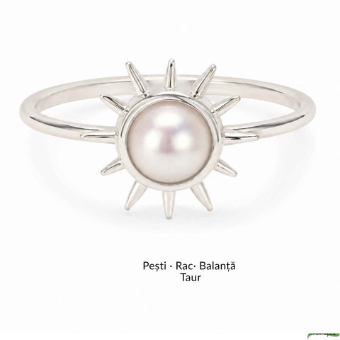 Inel Argint 925 cu Perla si Soare – Feminitate Luminoasa si Energie Pozitiva [4]