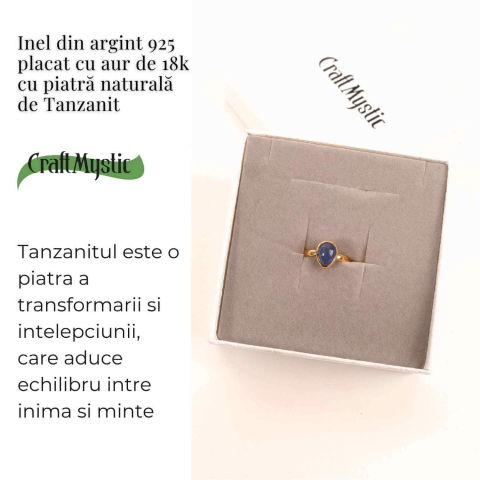 Inel Argint 925 cu Tanzanit in Forma de Lacrima  Marime 55 (EU) / 7 (US)– Transformare si Claritate Spirituala [2]