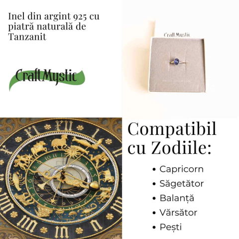 Inel Argint 925 cu Tanzanit Oval – Lumina Intuitiei si Echilibrului [2]