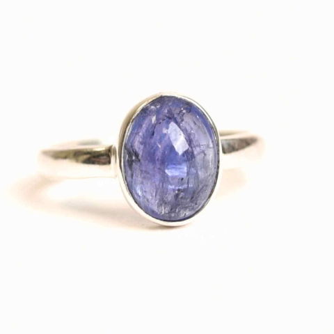 Tip Cristal - Inel Argint 925 cu Tanzanit Oval – Lumina Intuitiei si Echilibrului