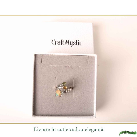 Inel Argint 925 cu Opal, Citrin si Kianit Verde – Prosperitate si Echilibru [5]