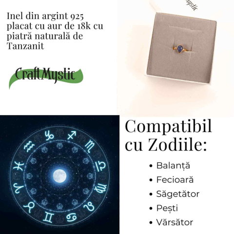 Inel Argint 925 cu Tanzanit Rotund – Armonie si Claritate Interioara [4]