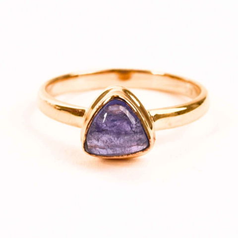 Claritate Mentala si Focus - Inel Argint 925 cu Tanzanit Triunghiular Marime 62 (EU) / 10 (US) – Protectie si Evolutie Spirituala