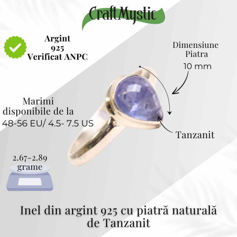 Inel Argint 925 cu Tanzanit Lacrima – Vindecare si Claritate Interioara [4]