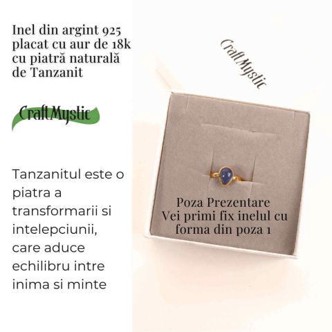 Inel Argint 925 cu Tanzanit Triunghiular Marime 62 (EU) / 10 (US) – Protectie si Evolutie Spirituala [2]