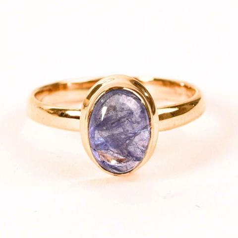 Claritate Mentala si Focus - Inel Argint 925 placat cu Aur 18K si Tanzanit – Claritate Interioara si Luminare Spirituala