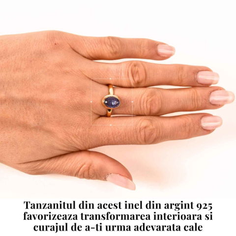 Inel Argint 925 placat cu Aur 18K si Tanzanit – Claritate Interioara si Luminare Spirituala [1]