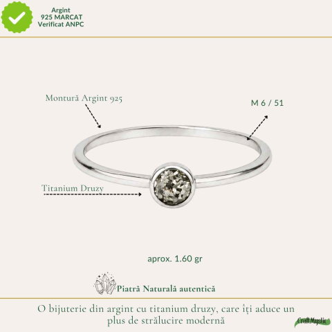 Inel argint 925 cu Titanium Druzy rotund – stralucire si energie pozitiva [3]