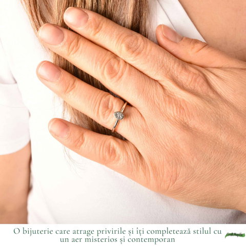 Inel argint 925 cu Titanium Druzy lacrima – stralucire si energie pozitiva [1]