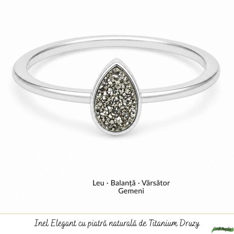 Inel argint 925 cu Titanium Druzy lacrima – stralucire si energie pozitiva [4]