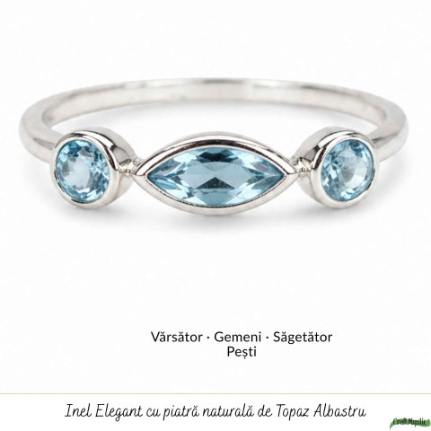 Inel argint 925 cu Topaz Albastru triplu – claritate si echilibru zilnic [4]