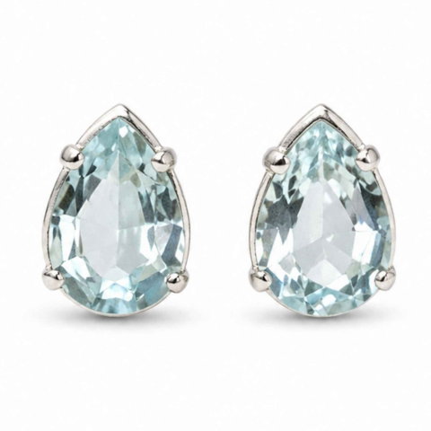 Topaz Albastru - Cercei argint 925 lacrima cu topaz albastru – calm si claritate interioara