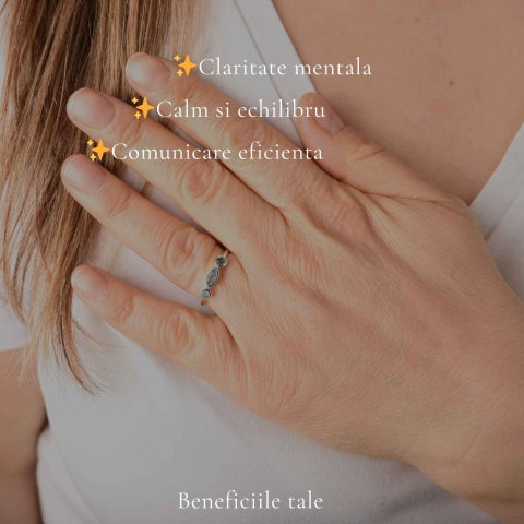 Inel argint 925 cu Topaz Albastru triplu – claritate si echilibru zilnic [2]