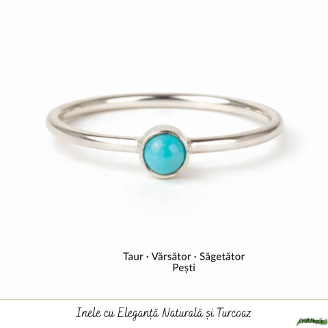 Inel Argint 925 cu Turcoaz Rotund Mic – Protectie si Echilibru [4]