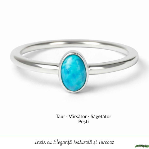 Inel Argint 925 cu Turcoaz Oval Mic – Protectie si Echilibru [4]