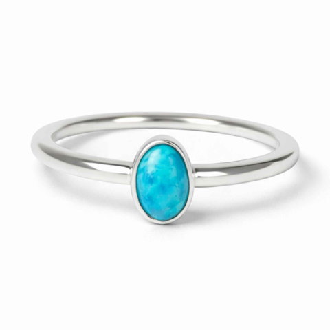 Taur - Inel Argint 925 cu Turcoaz Oval Mic – Protectie si Echilibru