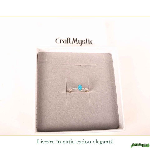 Inel Argint 925 cu Turcoaz Oval Mic – Protectie si Echilibru [5]