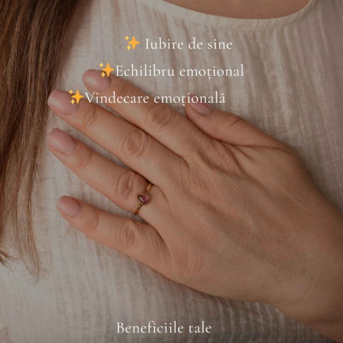 Inel Argint 925 cu Turmalina Roz Lacrima – Feminitate si Iubire Delicata [2]