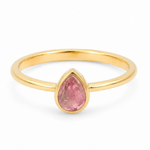 Taur - Inel Argint 925 cu Turmalina Roz Lacrima – Feminitate si Iubire Delicata