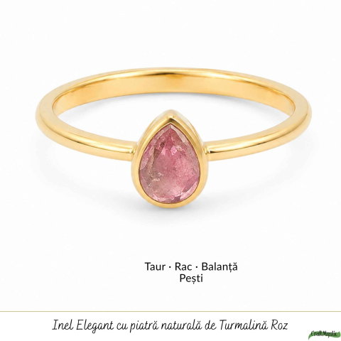 Inel Argint 925 cu Turmalina Roz Lacrima – Feminitate si Iubire Delicata [4]