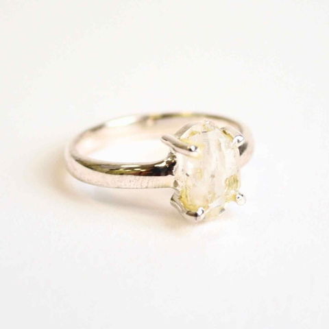 Incredere si Curaj - Inel argint 925 cu Herkimer Diamond – Claritate si Energie Divina