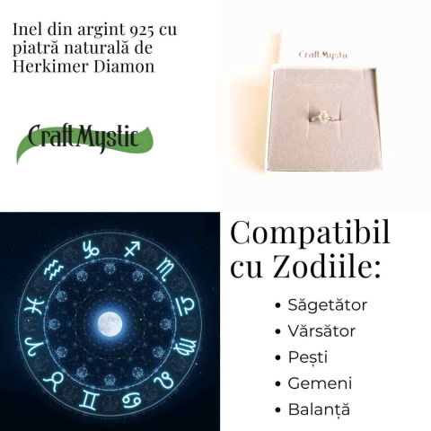Inel argint 925 cu Herkimer Diamond – Claritate si Energie Divina [3]