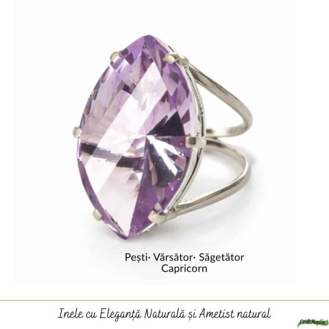 Inel Argint 925 cu Ametist Fatetat Delica – Echilibru si Eleganta Naturala [4]