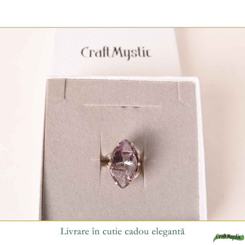 Inel Argint 925 cu Ametist Fatetat Delica – Echilibru si Eleganta Naturala [5]