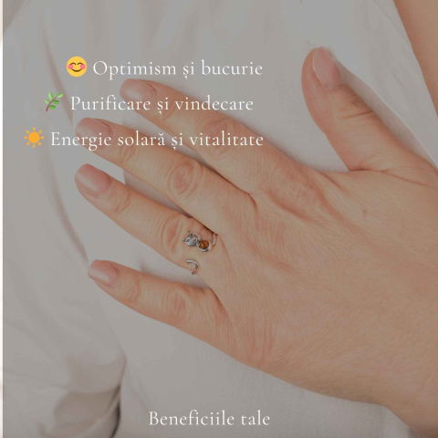 Inel Argint 925 cu Pisica si Chihlimbar Natural – Delicatețe, Intuitie si Energie Calda [2]