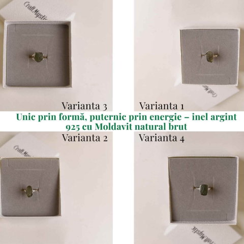 Inel argint 925 cu Moldavit natural brut Marime 53-54 (EU) / 7 (US) – Piatra transformarii spirituale [3]