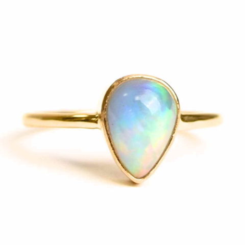 Balanta - Inel argint 925 placat cu aur 18K cu Opal Etiopian lacrima – Lumina sufletului