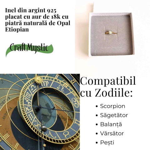 Inel argint 925 placat cu aur 18k cu Opal Etiopian oval – Lumina interioara si inspiratie divina [3]