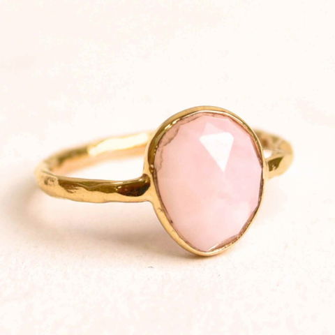 Inel argint 925 placat cu aur 18K si Opal Roz fatetat – Iubire, creativitate si echilibru [0]